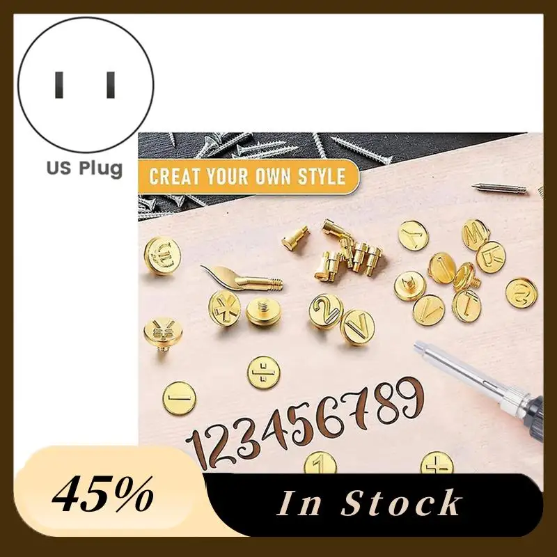 

A78K New Wood Burning Tool Pen Stencil Soldering Iron Burning Tips Kit 52 English US Plug