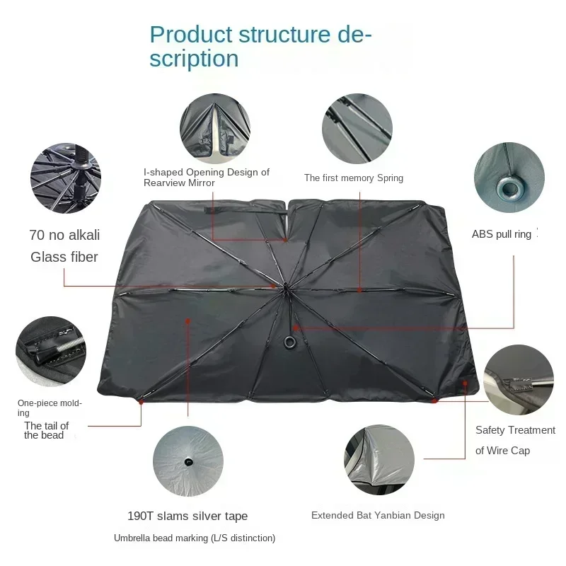 Anneau de traction de voiture parasol protection solaire et isolation porte avant de voiture pare-brise pare-soleil parasol pour Nissan Frontier