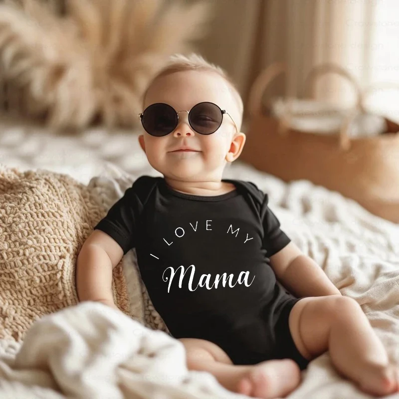 2025 1-24Months Spring Summer Baby Rompers Daddy Mama Letter Print Jumpsuits Infant Boy Girl Clothing