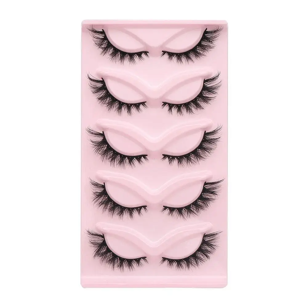 Cat Eye Lashes Mink Eyelashes 3D Curl Winged Natural Realistic Messy End Eye Elongated Thick False Eyelashes Soft Fake Lashe