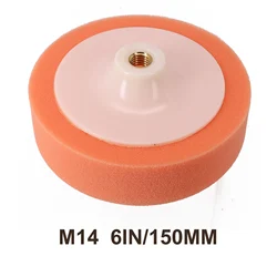 6 Inch 150mm Car Polishing Sponge Polishing Foam Buff Head Pad M14 Backing Plate Universal Orange Polish Sponge