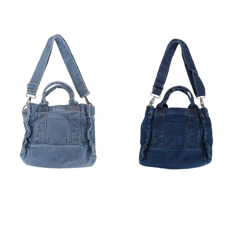 Bolso hombro tela vaquera con bolsillo multifunción, bolso hombro para mujer, comprador