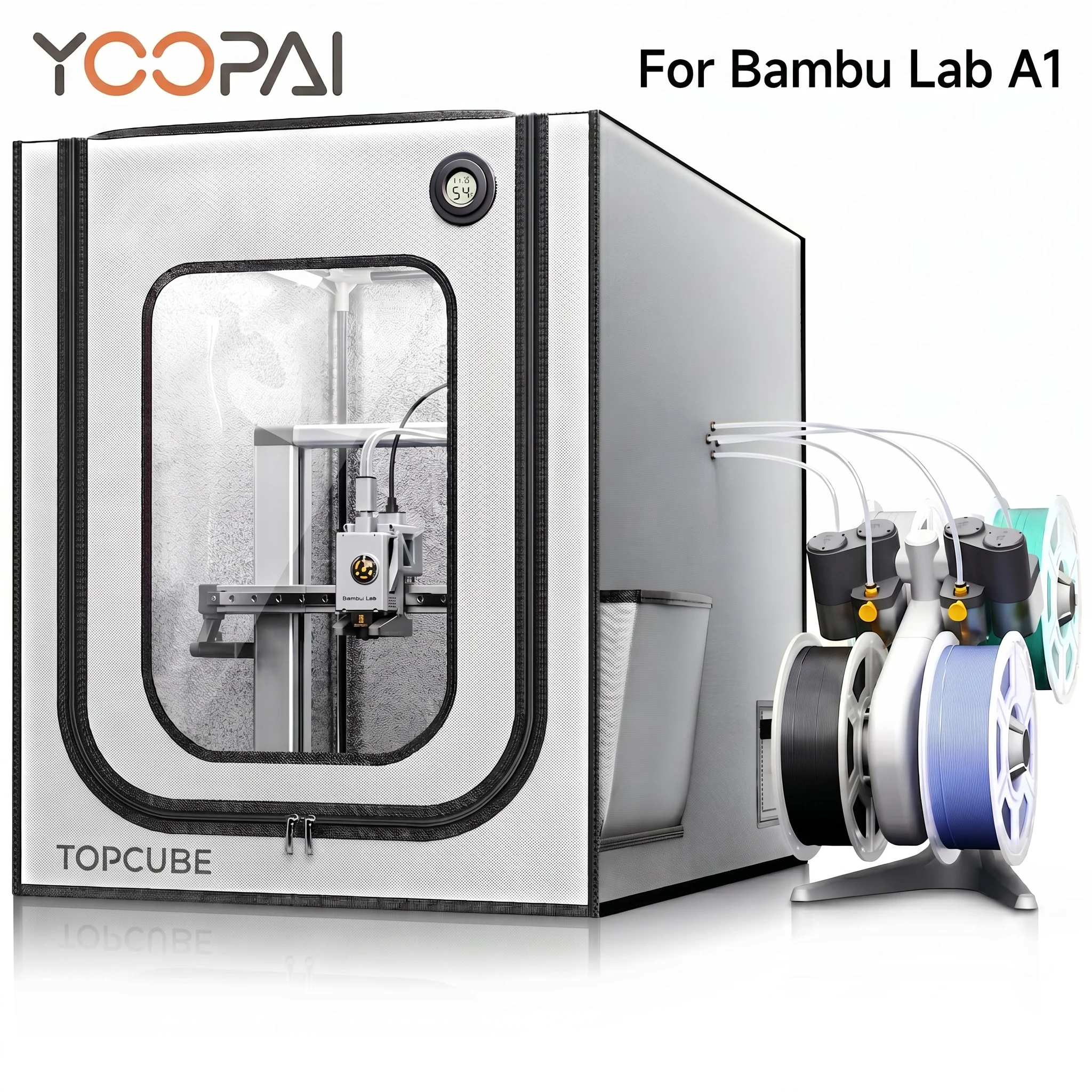 YOOPAI 3D-Drucker-Gehäuse für Bambu Lab A1/A1 Mini Combo LED-Licht Wasserdicht Geräuschreduzierend Konstante Temperatur