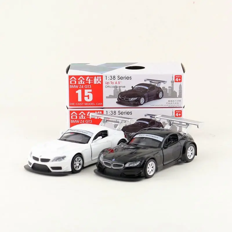 Odlewany Metal Model zabawkowy 1:38 waga BMW Z4 GT3 samochód wyścigowy odsuń drzwi otwierane edukacyjne pudełko zapałek prezentowe dla dzieci