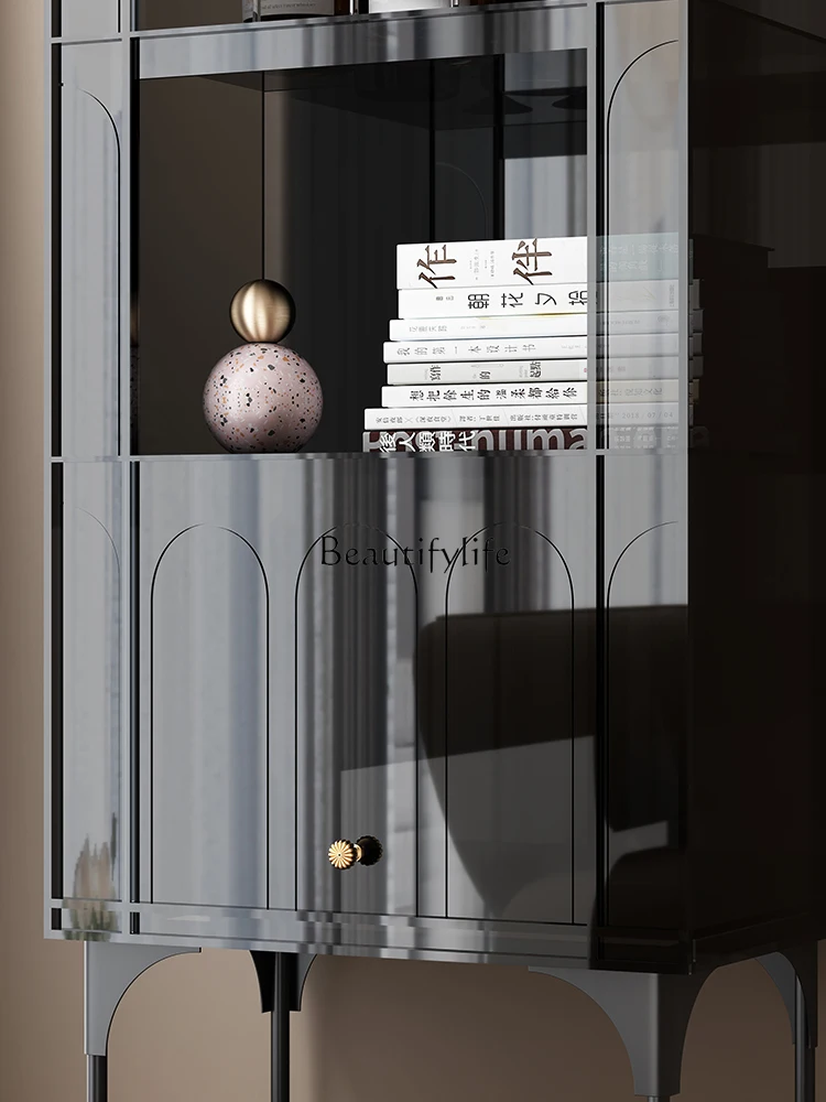 -*Acrylic light luxury dining side cabinet living room display shelf modern simple bedroom bookcase multi-layer floor bookshelf