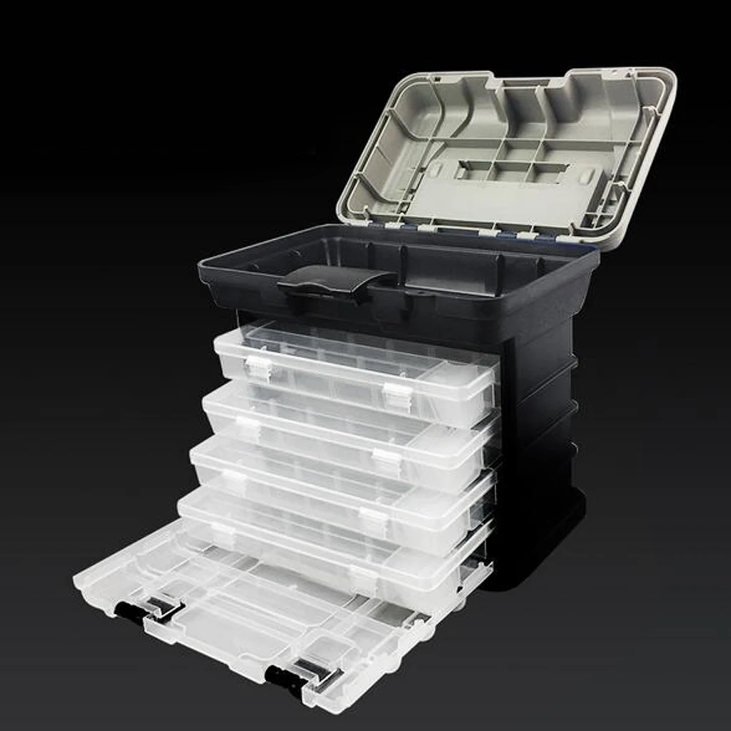 4 Drawer Tackle Box Fishing Baits Lures Tool Shock-resistant Large Storage fishing accessories carp