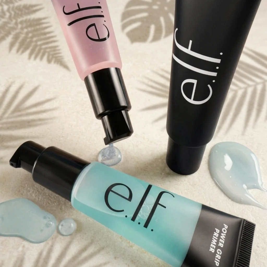 Elf Power Grip Primer Gel – Crème de base pour le visage, pour un maquillage raffermissant, longue durée, exfoliante, nettoyant les pores, fond de teint Fair0