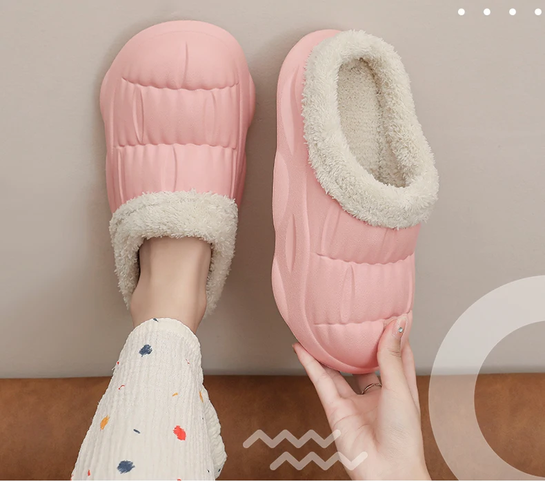 Men's Home Clogs 2024 New Winter Comfortable Slippers Plush Lining Shoes Soft Woman House Warm Clogs High Quality waterproof