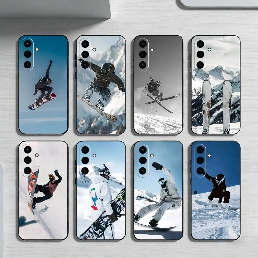 

Skiing Snow Snowboard Ski Phone Case For Samsung Galaxy A73,A72,A71,A70,A52,A51 Others Soft Black Cover