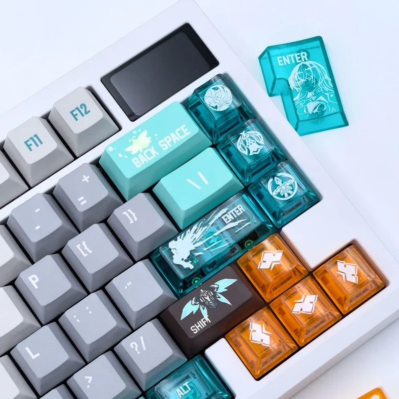 Honkai: Star Rail Keycap 140 Key Batch Transparent Firefly S.A.M.Game Character Double Splicing  Mechanical Keyboard Keycaps