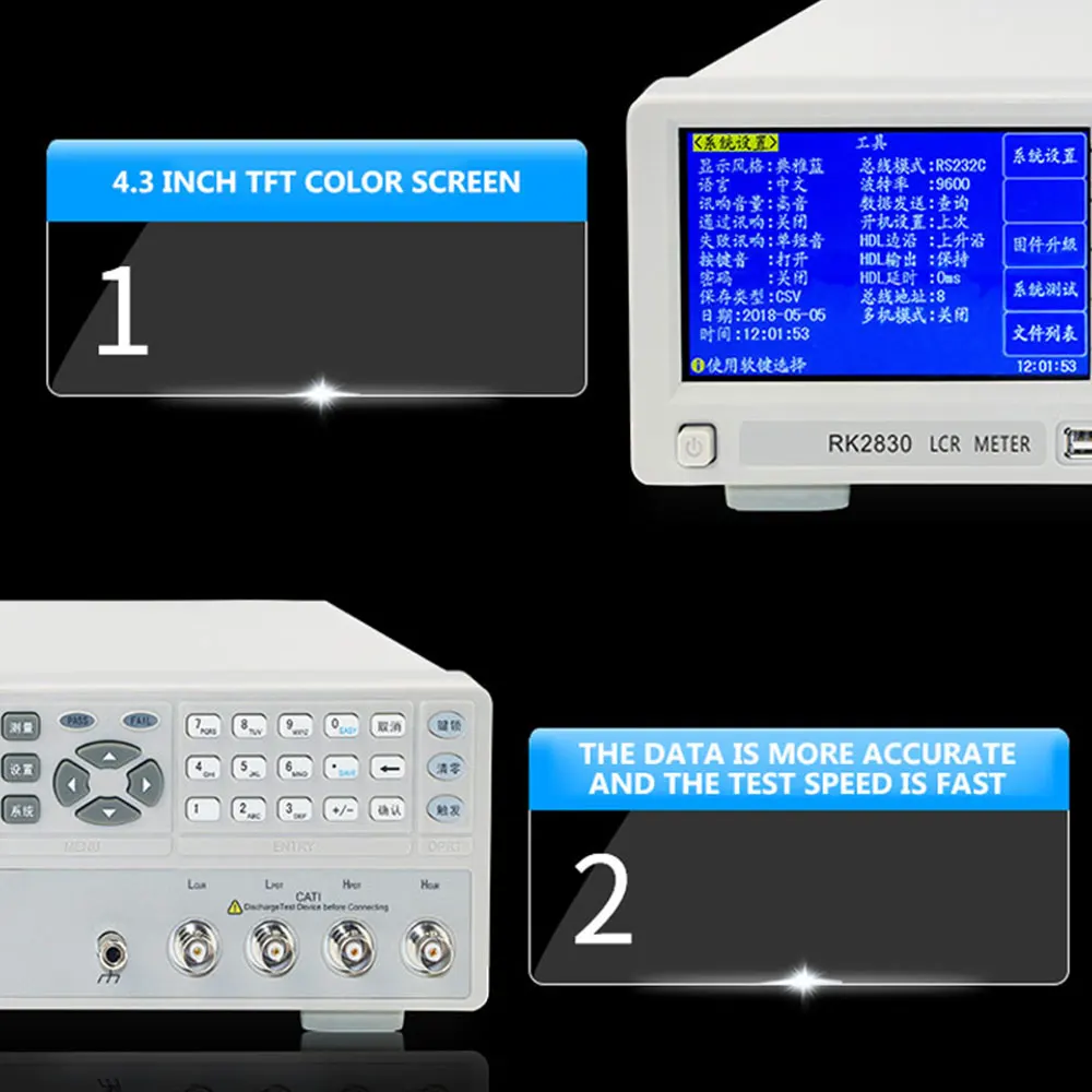 Digital bridge LCR tester capacitance resistance and inductance nF/nH/m tester Inductance Capacitance Resistance Tester