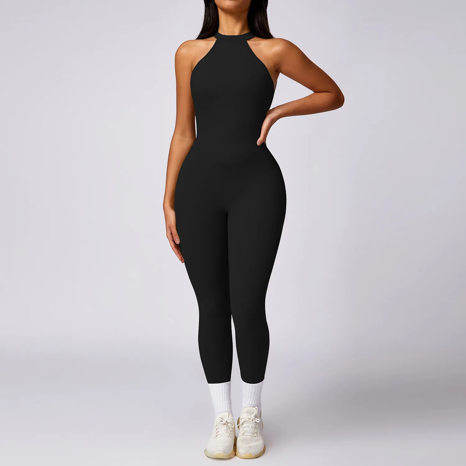 Sexy Back V Jumpsuit Women Training Yoga Suit Fitness Rompers Sportswear Women Sports Jumpsuit Gym Set Stretch Workout Bodysuits