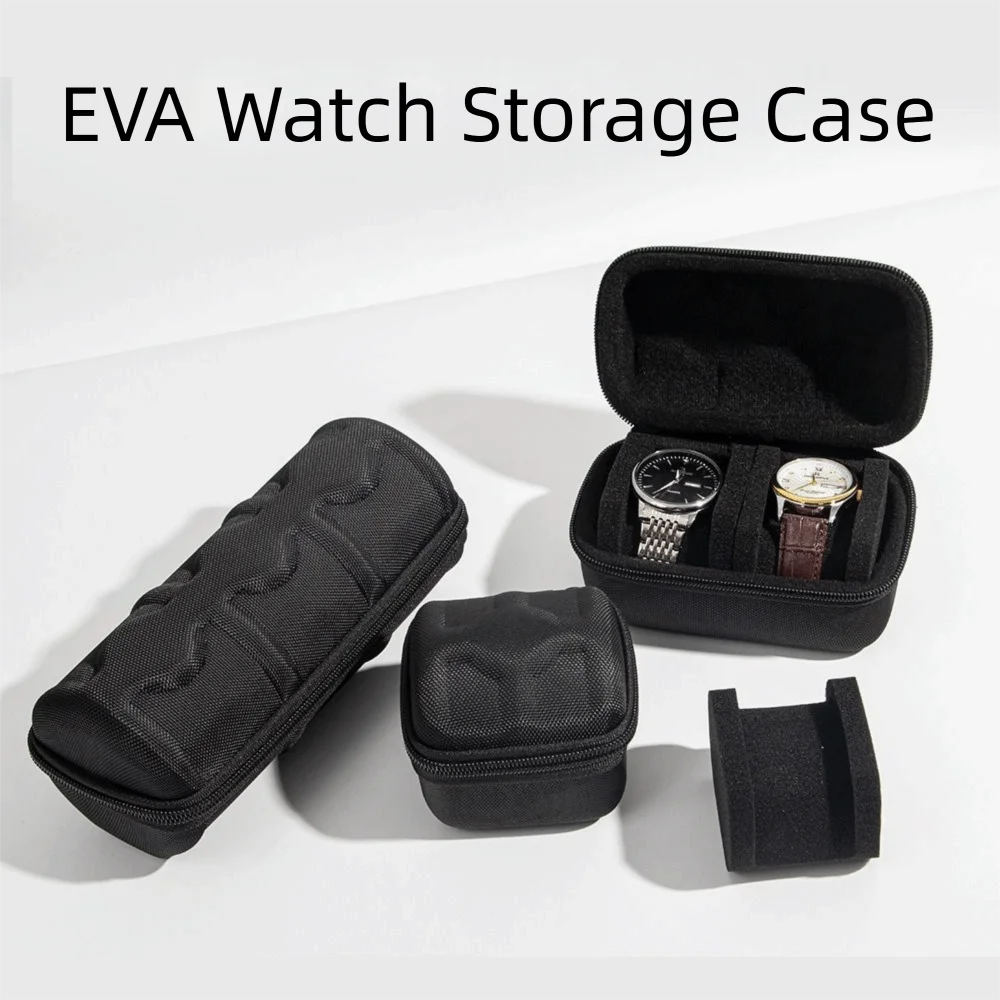

2/3/4/5/6 Slots Portable Watch Box EVA Material Waterproof Watch Display Case with Handle Zipper Closure Watch Storage Bag
