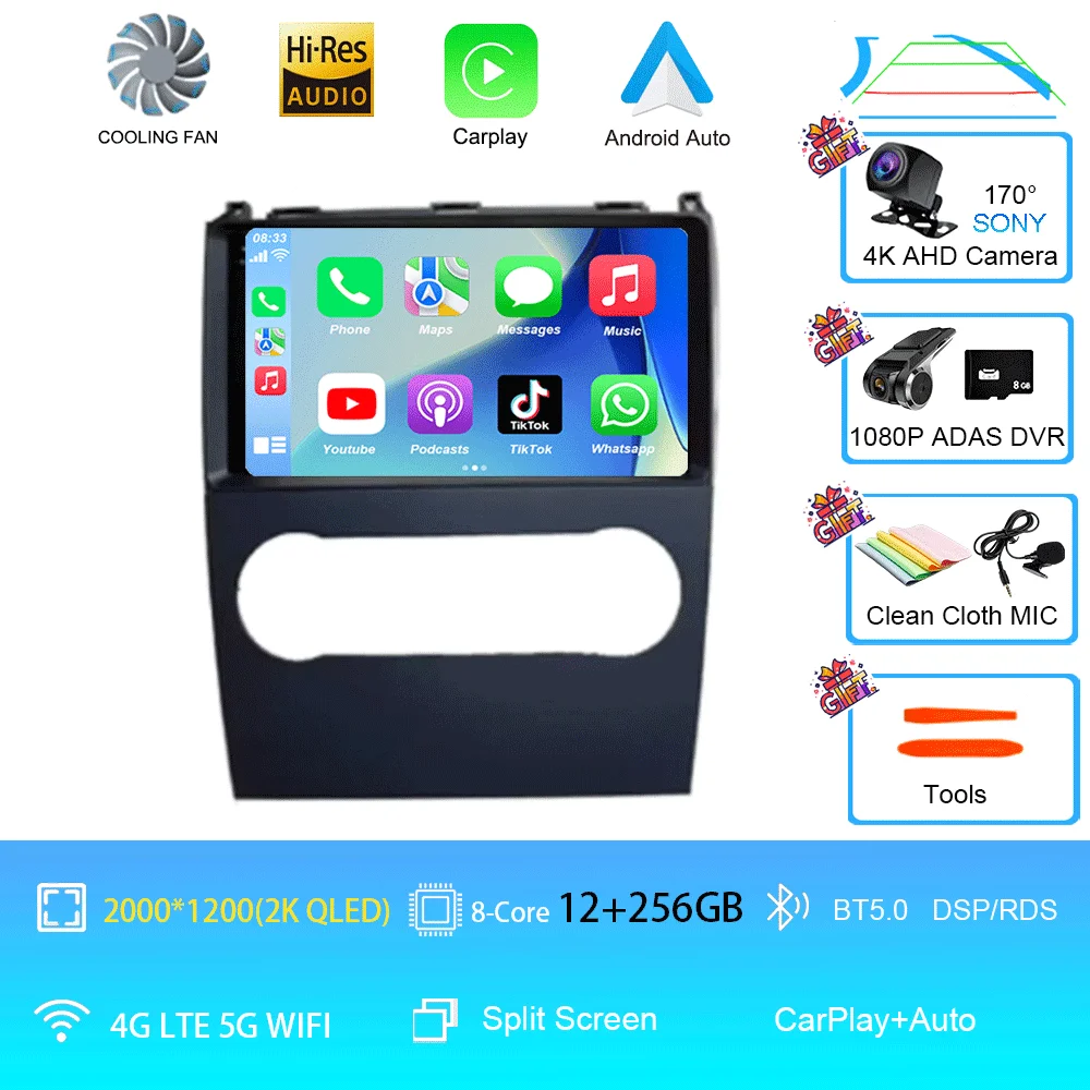 Voor Mercedes Benz B200 EEN B Klasse W169 A160 A180 A200 A220 2009-2012 Android 15 GPS Autoradio multimedia Head unit BT Radio 4G