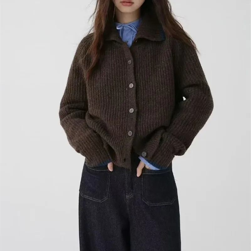 ملابس الشتاء امرأة تسحب النساء بالأزرار المتباينة كل مباراة فضفاضة أسلوب بسيط سترة مريحة موضة عادية التنقل