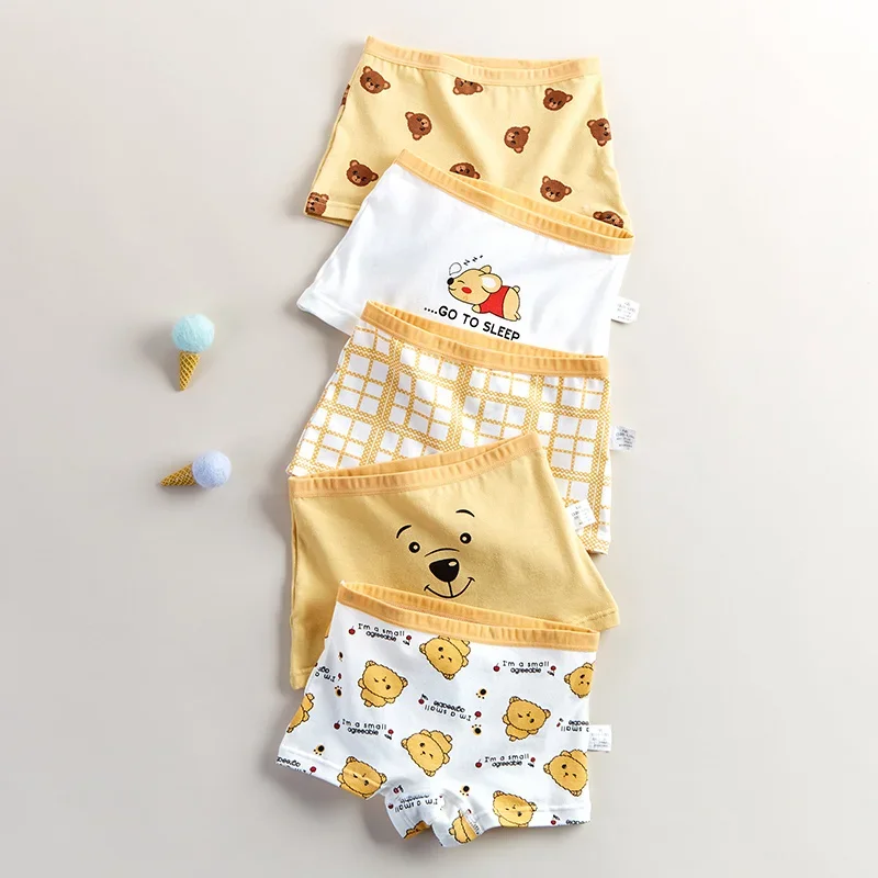 5Pcs/Lot Girls Baby Shorts Panties Kids Cartoon Pattern Cotton Boxer Briefs Child Soft Safety Pants Children's Underwear 2-13Y