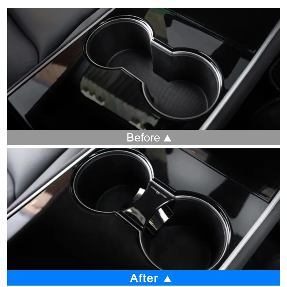 سيارة حامل الكأس كليب المحدد التقسيم فاصل التحكم المركزي كأس الماء حامل ل تسلا نموذج 3 2021 2022 20223 اكسسوارات