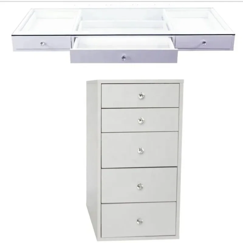 Painting White Modern Makeup Vanity Table Set