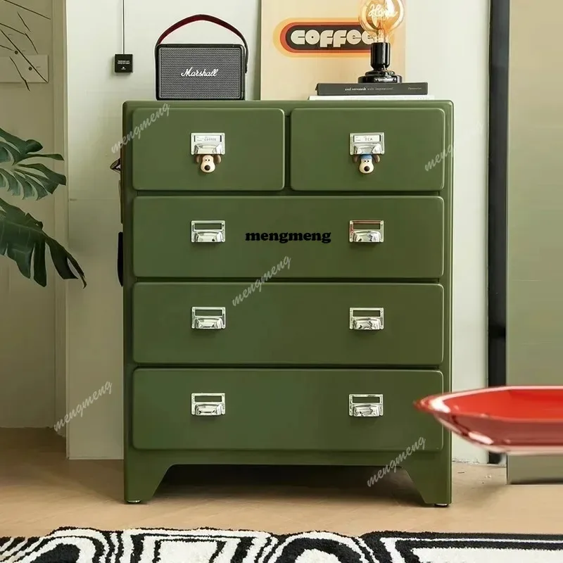 Modern Living Room Cabinet Retro Bedroom Four-layer Chest of Drawers Sideboards Home Locker Metal Drawer Storage Cabinet Buffet