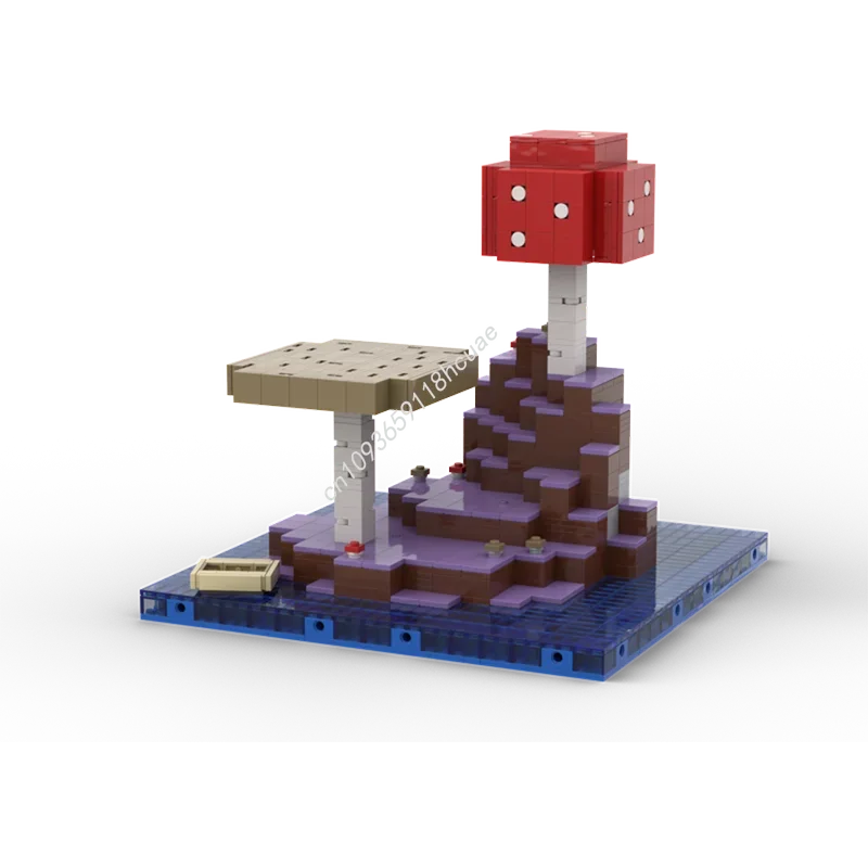 

1384 детали MOC Pixel World Mushroom Island, модель из строительных блоков, развивающие модульные игрушки, подарки на день рождения и Рождество