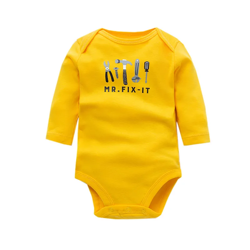 2024 New Fashion Newborn Cartoon Long Sleeve Baby Boy Bodysuits Soft 100%Cotton Baby Clothes Set Infant  Jumpsuit