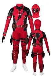 Kids Boys Dead Cosplay Pool Costume 2024 Movie Dead Role Wolf Disguise Headgear Jumpsuit Gloves Children Outfits Halloween Suit