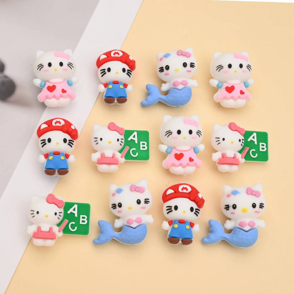 

4 шт. 3D силиконовые бусины «Hello Kitty» с фокусом, бусины для моделирования учителя русалки для DIY, детские цепочки для соски, аксессуары для изготовления ювелирных изделий