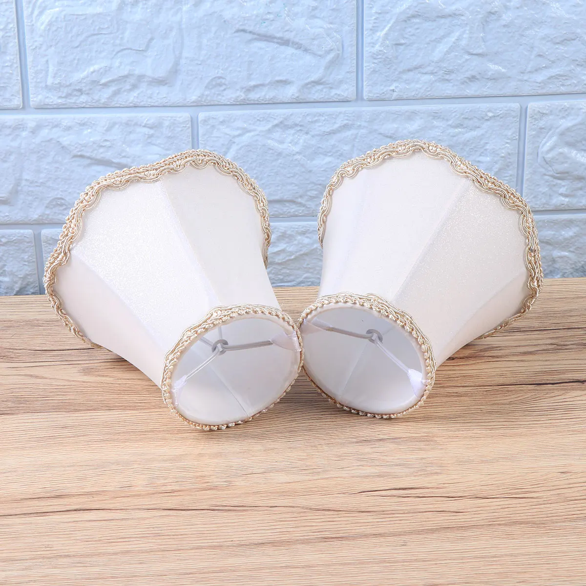 

3pcs Fabric Chandelier Lamp Shades Set For Hanging Pendant Ceiling Wall Lights Gold Lined Flame Retardant Room Bedroom