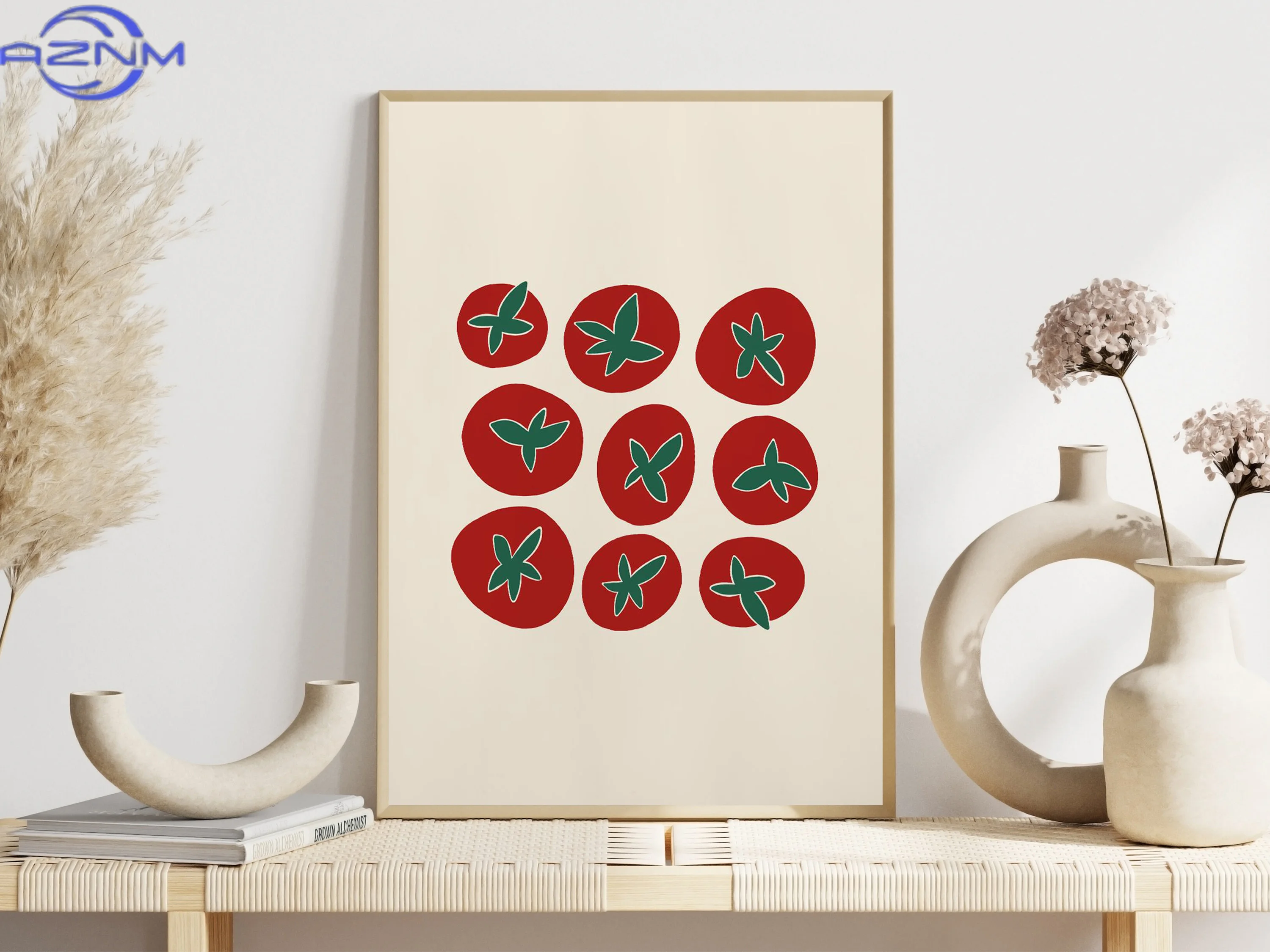 AZNM Minimalist Simple Fruits Vegetables Posters Onion Tomato Corn Abstract Modern Prints Canvas Wall Pictures Home Living Room