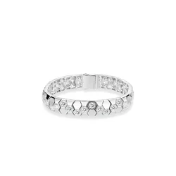Bellux 925 Silver Gold Plated Synthetic Zircon Bracelet White Luxury God Snake Ladies Fine Jewelry