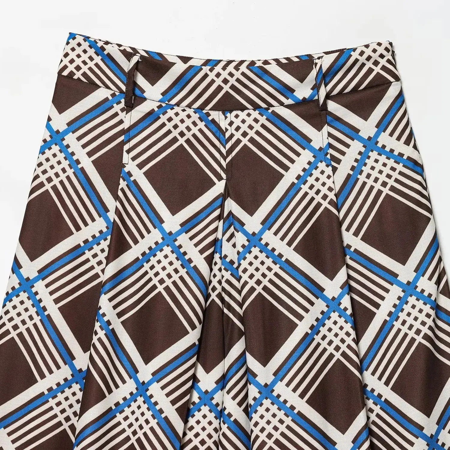 DiYiG WOMAN 2025 Winter New Fashion Plaid Print Long Shorts Retro High Waist All-match Side Zipper Wide Leg Shorts Mujer