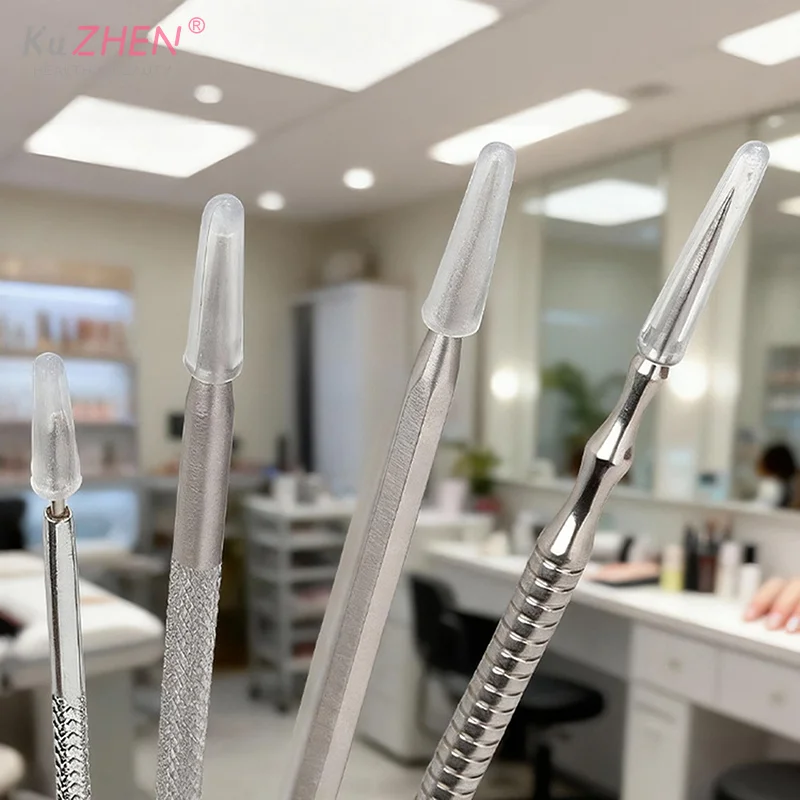 50 stücke Akne Nadel Spitze Schutz Weiche Schutzhülle Wimpern Pinzette Spitze Abdeckung Clip Schutzhülle Clip Schutzhülle