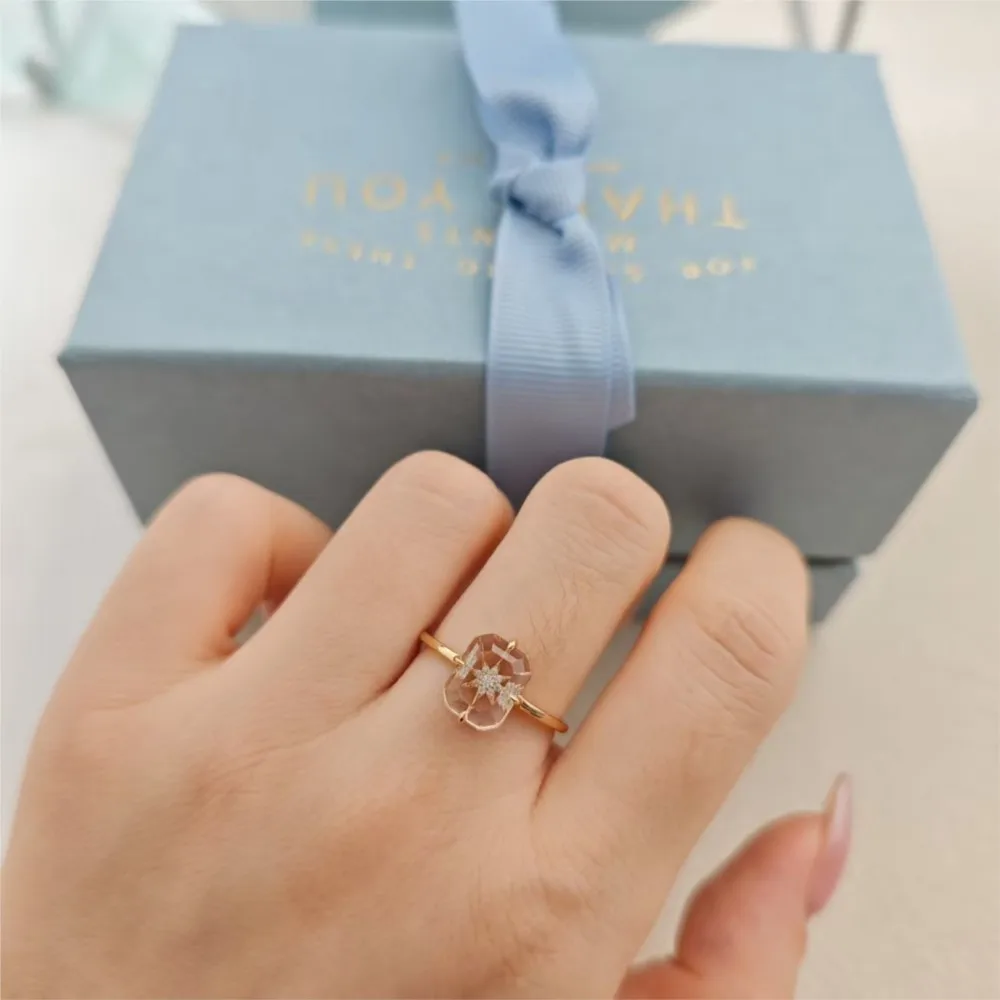 MOBUY الطبيعية لامعة الأبيض كريستال الهندسة الدائري للنساء بسيطة رائعة رومانسية ستار 925 الفضة الذهب فيرميل غرامة مجوهرات #4