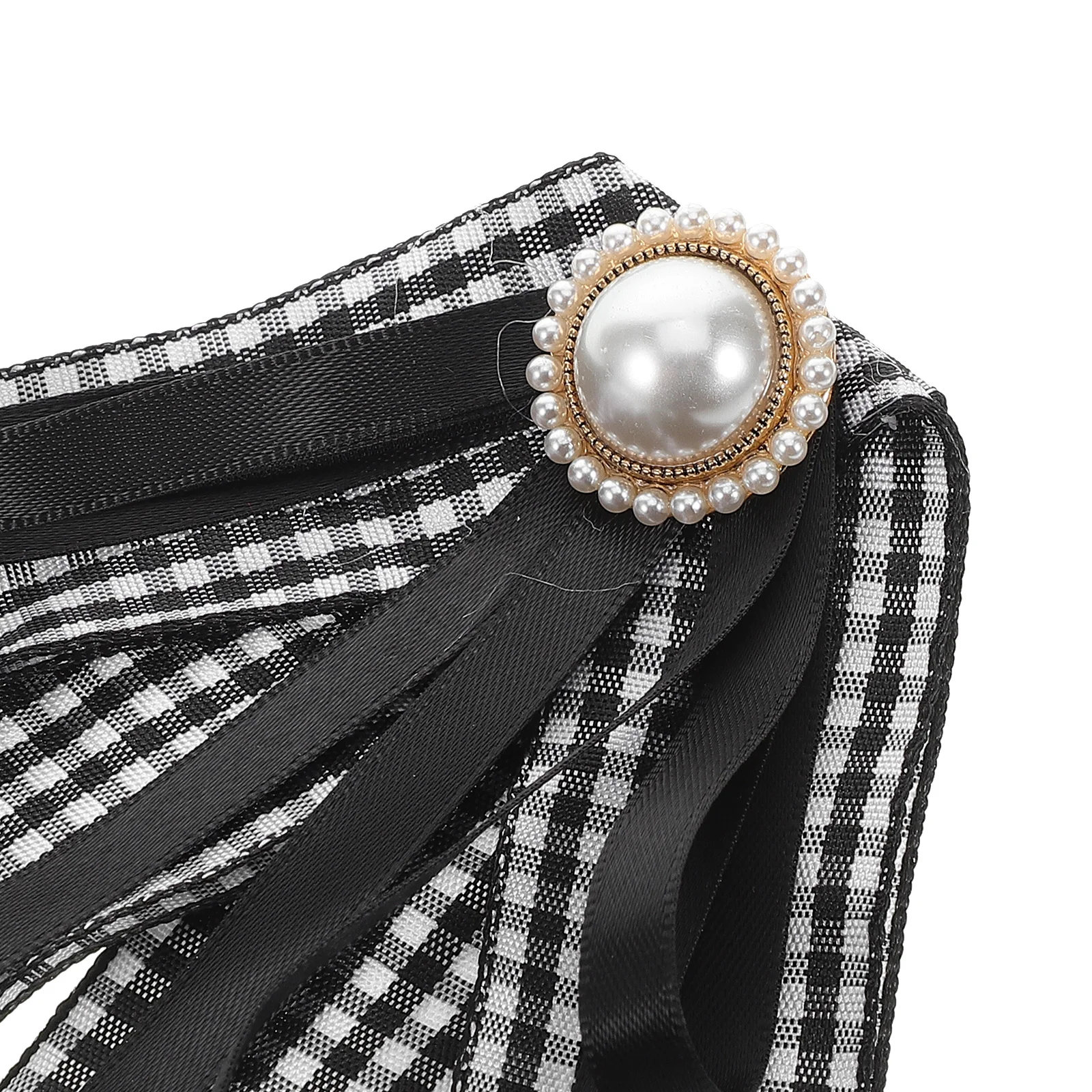 أنيقة النسيج زهرة بروش Bowknot طوق دبوس تي شيرت التعادل دبابيس المرأة الرجعية كريستال اللؤلؤ الشريط التبعي ربطة القوس فيونكة بروش