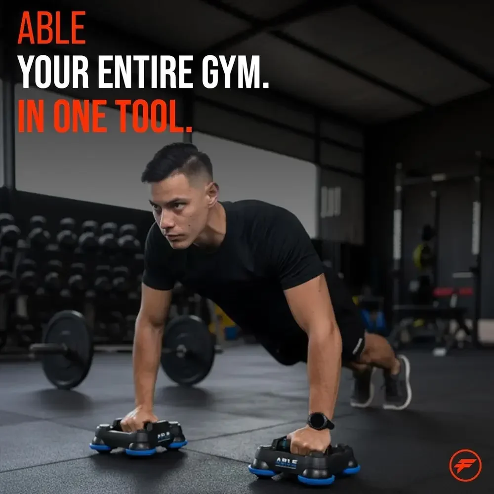 360° Multi-Directional Bodyweight Training System - Ab Roller, Push Up Bars, Core Sliders - Portable Home Gym Equipment for Full