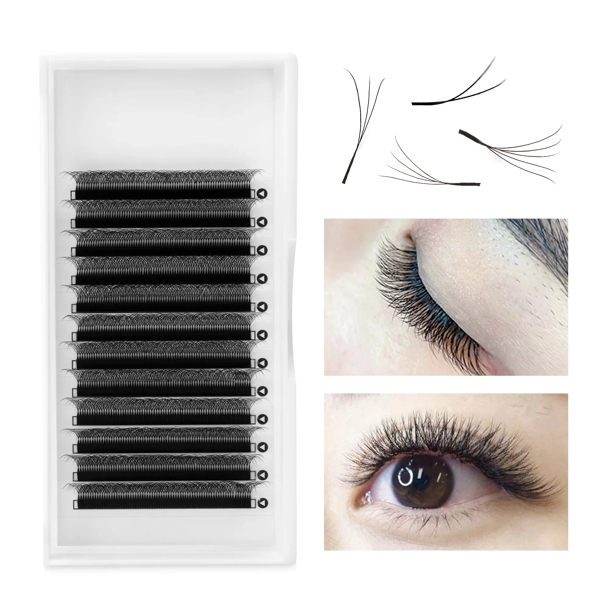 YY Lashes 3D 4D 5D Narrow Shape Eyelash Extensions Volume Pre-made Fans False Eyelashes Trays Cruelty-Free NaturalHandmade