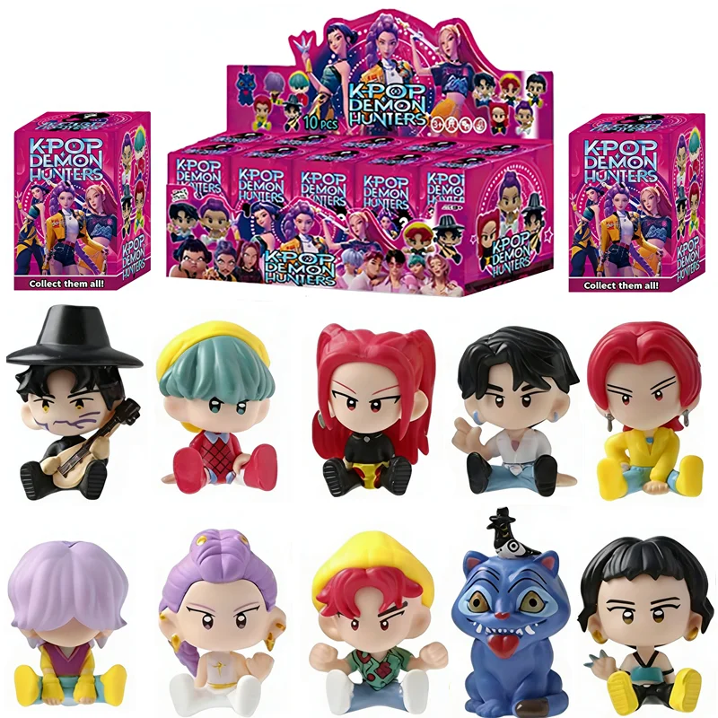 Boîte mystère de 10 figurines K-pop version Q en PVC, jouets Derpys Saja Boys Rumi Mira Zoey Sussy, figurines pour fans, cadeau