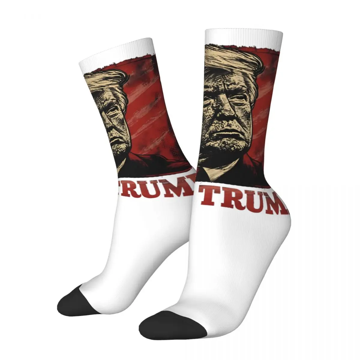 Happy Funny Vote Fo President Trump Men's Socks Vintage Harajuku I support trump Hip Hop Novelty Seamless Crew Crazy Sock Gift