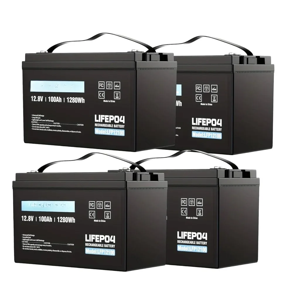 

12V 100AH Lifepo4 Lithium Battery Rechargeable Lifepo4 Battery Up to 15000+ Deep Cycles, Buit in 100A BMS Perfect, Customized