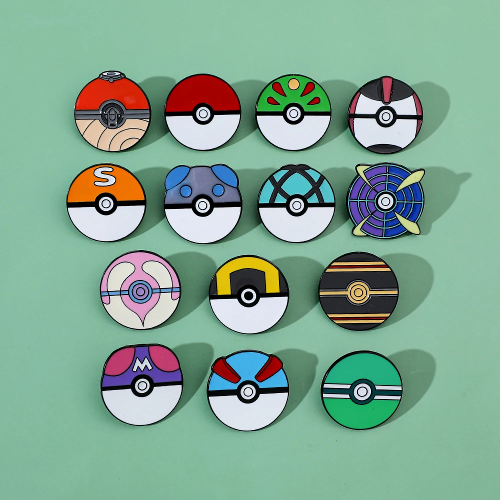 Pokemon Enamel Pin - Cartoon Brooch Poké Ball Great Ball Metal Badge for Backpack Clothing Jewelry Accessory Gift