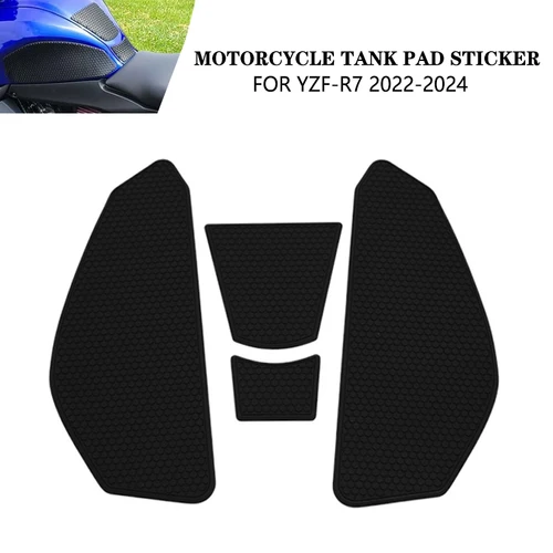 Almohadilla de tanque de combustible para motocicleta, pegatinas protectoras antideslizantes para agarre de rodilla, calcomanías laterales para Yamaha YZF R7 YZF-R7 YZFR7 2021 2022 2023