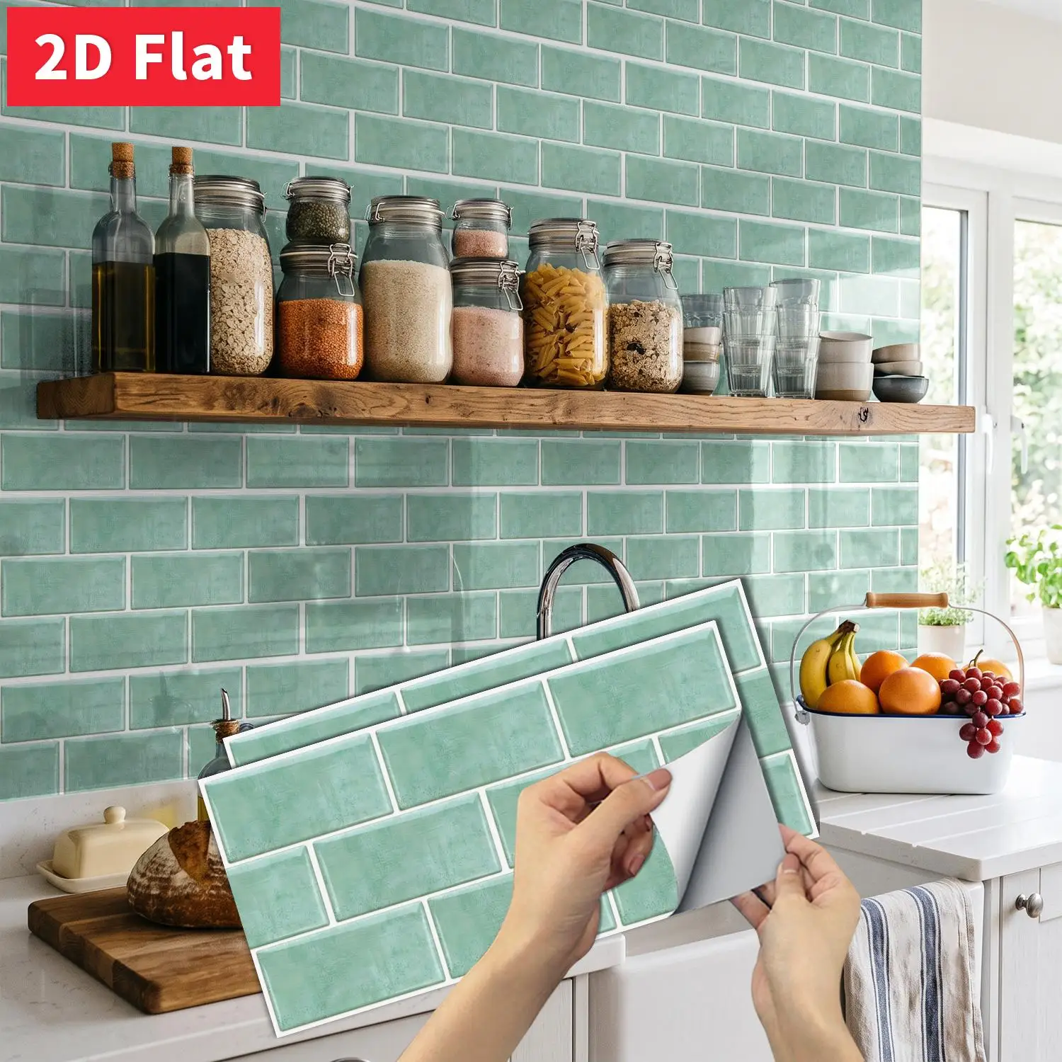 Azulejos de pared autoadhesivos con textura HD, de ágata azul claro, para decoración de baños, impermeables, 11.81"x5.91"