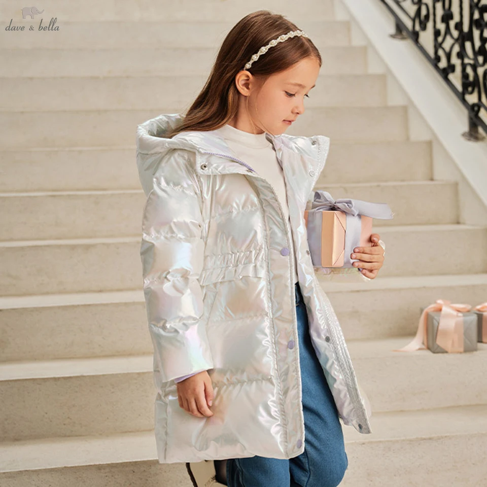 Girls' 90% White Duck Down Parka Winter Hooded Coat