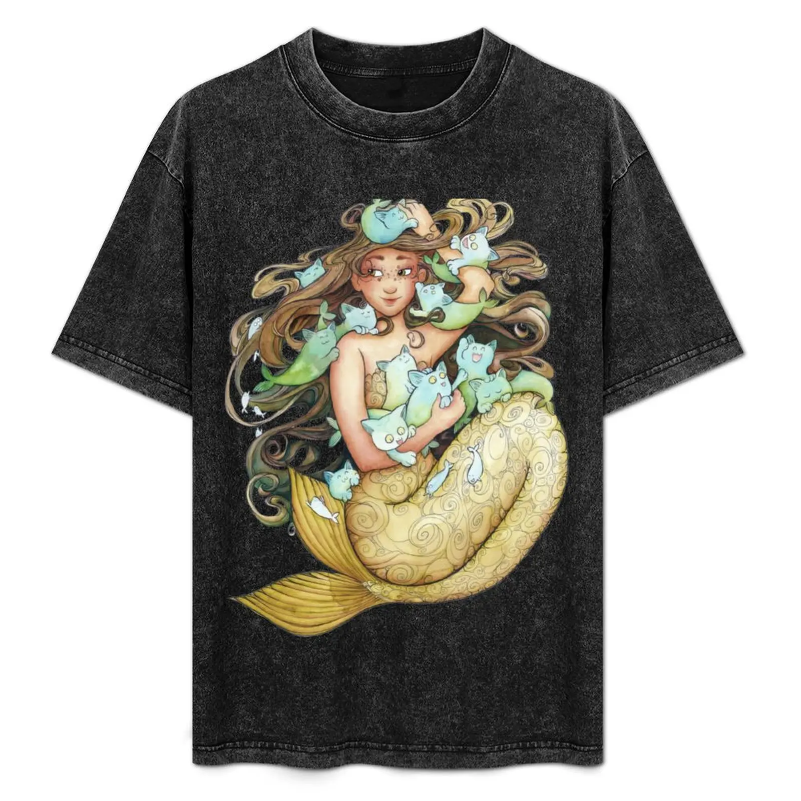 

Mer Kittens T-Shirt Minimalist Graphic Tee Shirt