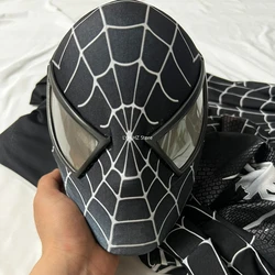 Traje de guerra de Venom personalizado de Marvel, mono de tela de Lycra de alta elasticidad, edición negra, estampado Digital HD, disfraz de Cosplay usable