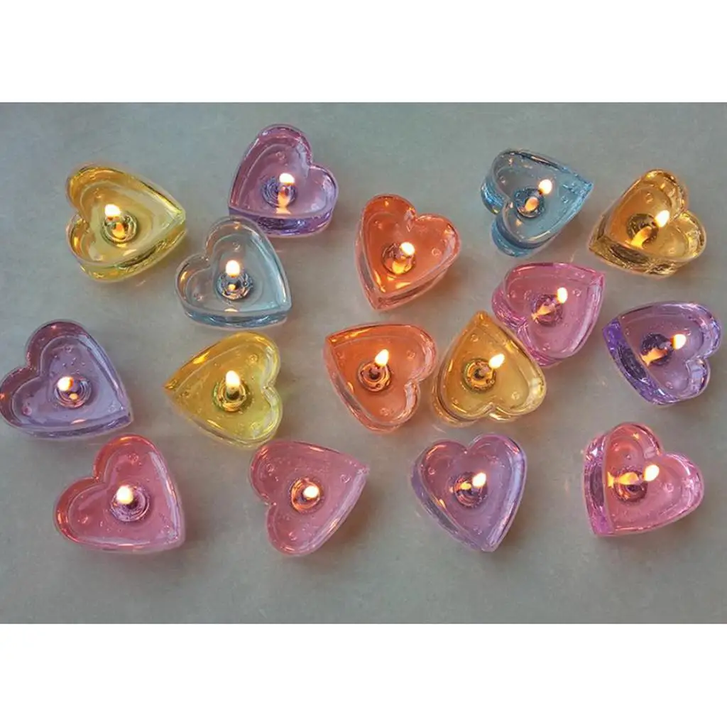 Heart Shaped Clear Tealight Cups Plastic Candle Wax Container Mold Tea Light Holders for Christmas Candles Making DIY Crafts