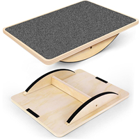Wooden Balance Board for Leg Workout, Anti-Slip Rocker Board, Wobble Board for Standing Desk Home Gym Office Fitness Equipment