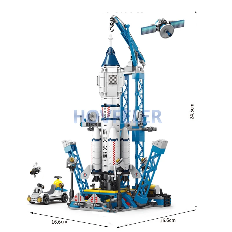 シティシャトル衛星ロケットビルディングブロック、スペースステーション、サターン宇宙飛行士フィギュア、男性レンガセット、男の子へのギフト