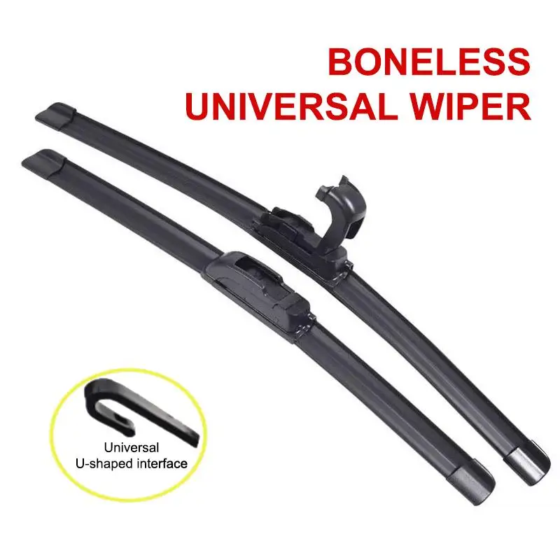 

1PC Car Windshield Wiper Blades Hook Universal Soft Rubber Frameless Bracketless Car Wipers 14" 16" 18" 19" 20" 21" 22"