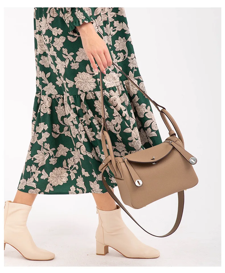 Lychee-Patterned Handbag Shoulder Bag PU Leather Women's Bag Textured Handbag Versatile Fashion Crossbody Soft Large Capacity